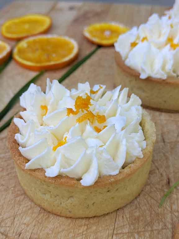 Delicious Sable Tarts with Orange Mascarpone Cream