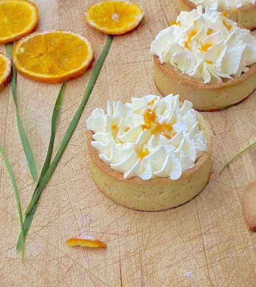 Delicious Sable Tarts with Orange Mascarpone Cream